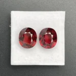Rhodolite Garnet Pair 9.17 ct | Oval | Oxblood Red | Umba Valley, Tanzania - Image 2