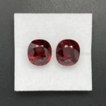 Rhodolite Garnet Pair 15.76 ct | Cushion | Bordeaux Red | Umba Valley, Tanzania - Image 2