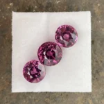 Umbalite (Rhodolite Garnet) 3-Stone Set 7.85 ct | Round | Violet Pink | Umba Valley, Tanzania
