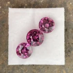 Umbalite (Rhodolite Garnet) 3-Stone Set 7.85 ct | Round | Violet Pink | Umba Valley, Tanzania - Image 2