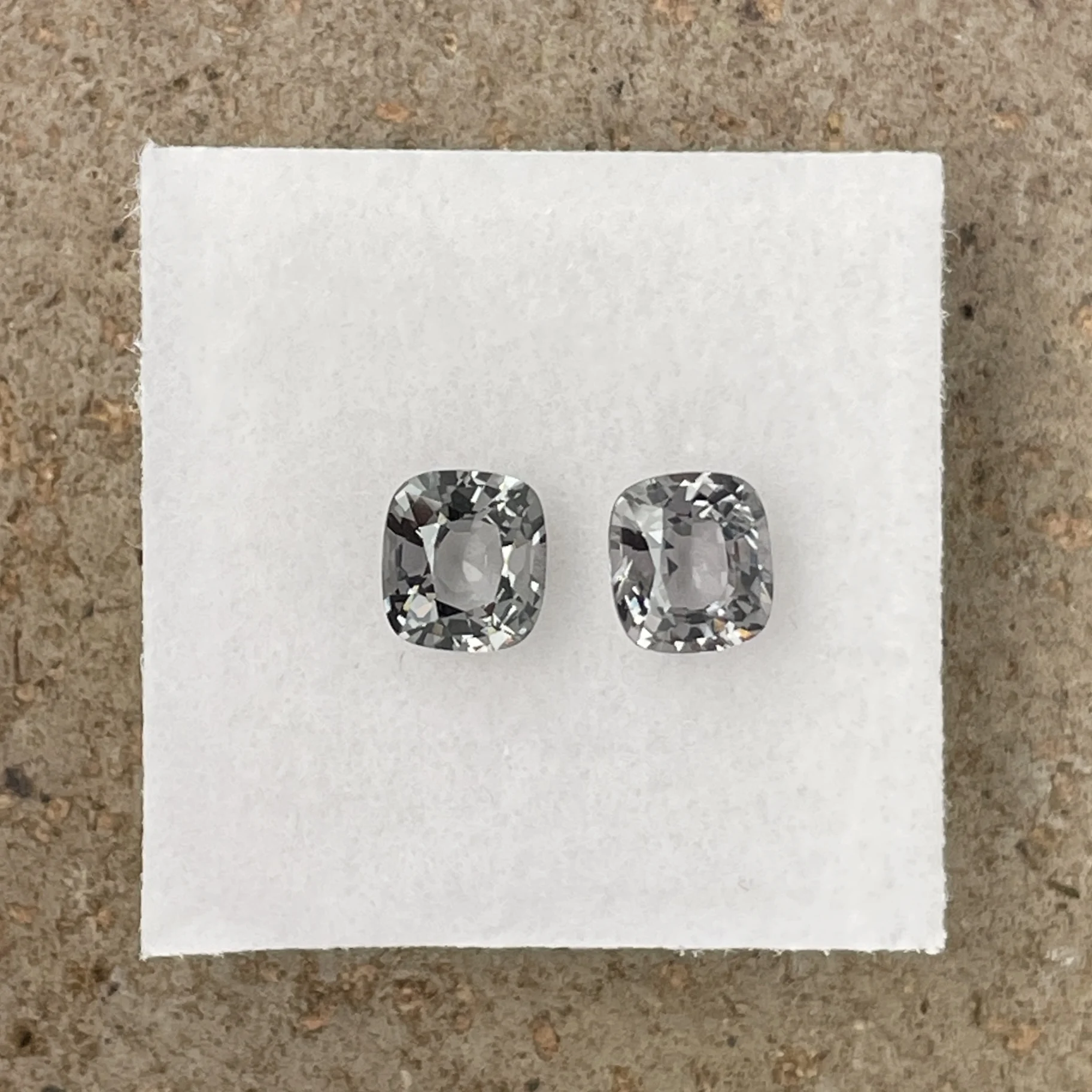 SLP012P1 Spinels Pair 1.85 ct | Cushion | Slate Grey | Mogok, Burma (Myanmar) - Image 1