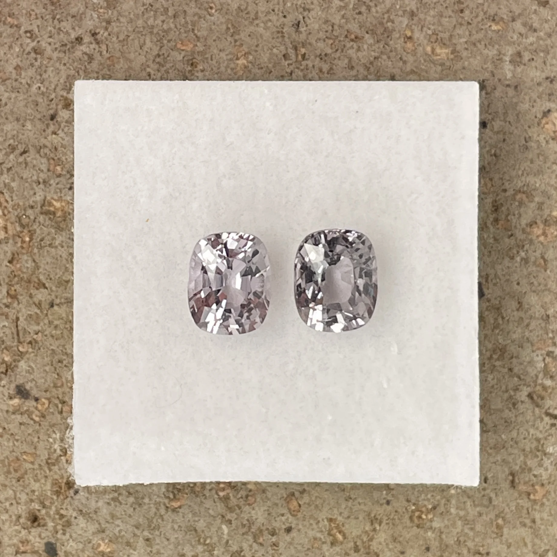 SLP018P1 Spinels Pair 2.45 ct | Cushion | Silver Grey | Mogok, Burma (Myanmar) - Image 1