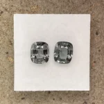 Spinels Pair 3.22 ct | Cushion | Graphite & Charcool Grey | Mogok, Burma (Myanmar)