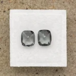 Spinels Pair 3.22 ct | Cushion | Graphite & Charcool Grey | Mogok, Burma (Myanmar) - Image 3