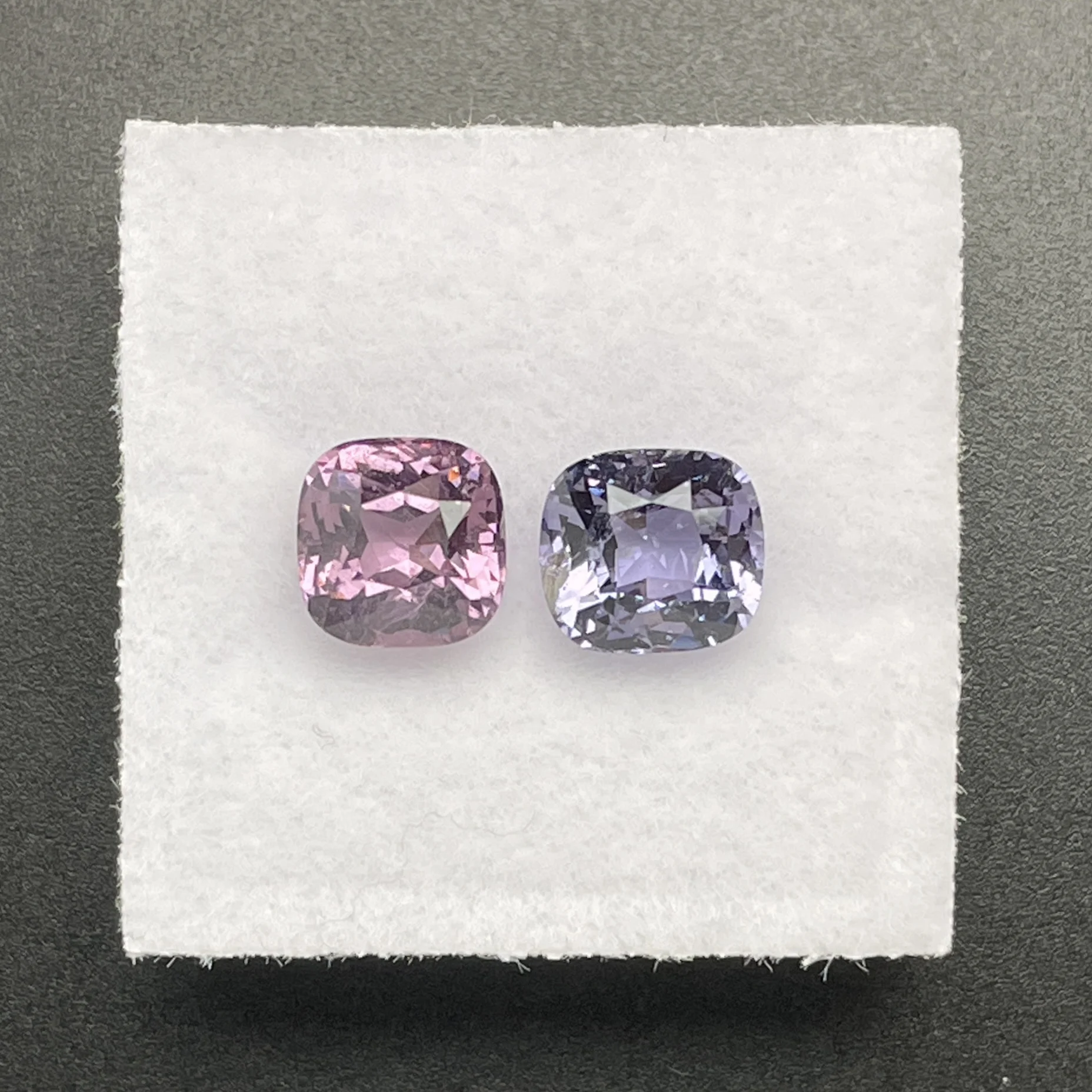 SLP049P1 Spinel Companion Pair 3.50 ct | Cushion | Purplish Blue & Pink | Ratnapura, Sri Lanka - Image 1
