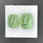 Tourmaline Pair  17.12 ct | Cushion Cabochon | Leaf Green | Ibity, Madagascar - Image 2